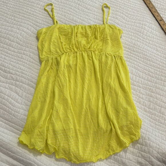 Free people, yellow and white striped summer top with thin straps, size medium - Picture 4 of 10